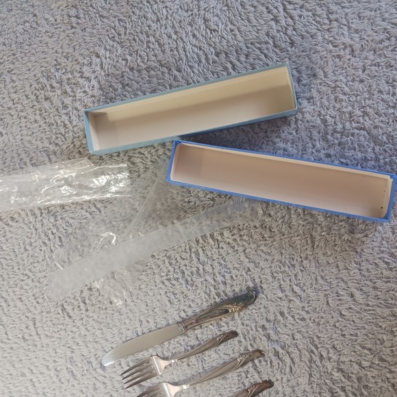 VTG Rogers & Bro EXQUISITE Radiant Lady Silverplate 5pc Setting w/ Box Dining - Picture 6 of 6